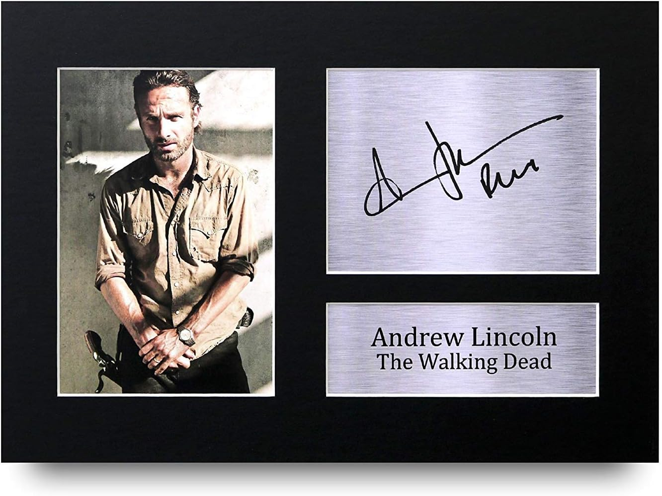 HWC Trading FR Andrew Lincoln Gift A4 Printed Autograph FRAMED the Walking Dead Gifts Print Photo Picture Display