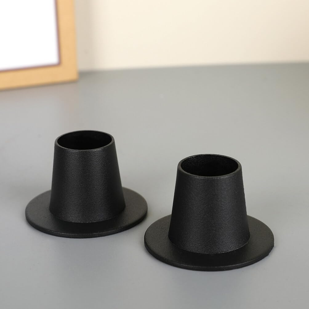 Homoyoyo 4Pcs Vintage Metal Candle Holders Retro Taper Candlestick Holders for Weddings Parties and Home Elegant Finish for Warm Atmosphere