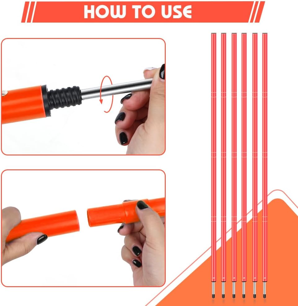 YGORTECH Soccer Agility Training Slalom Poles Set - Includes Poles(Set of 6) Drills,Agility Ladder, 10 Soccer Cones,Jump Rope for Speed Training, Football Training, Basketball&Fitness image number 3