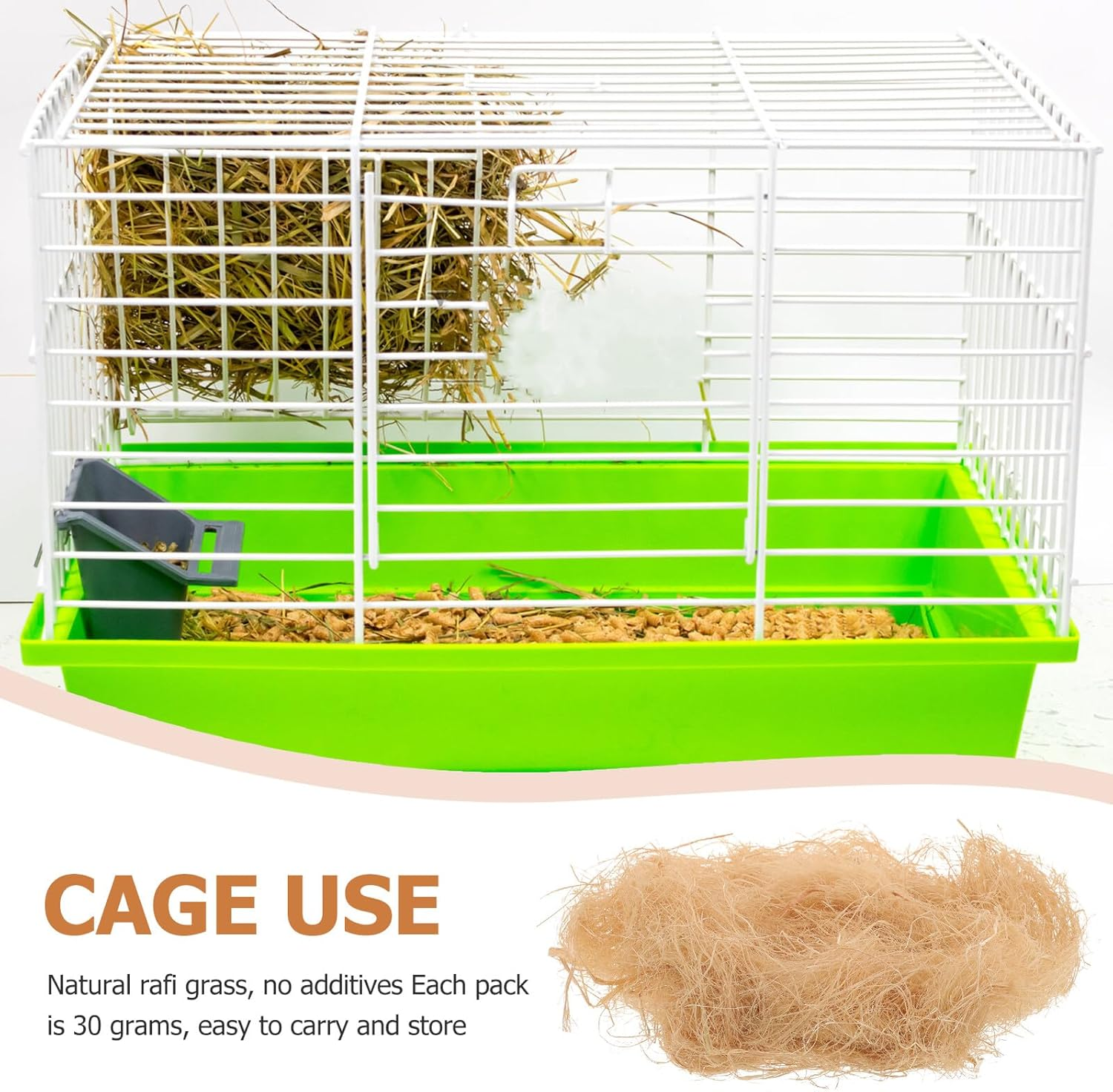 Yardwe 1Bag Raffia Nesting Material for Birds DIY Bird Nest Materials Natural Grass Nest Supplies for Parrots and House for Cage Nesting image number 1