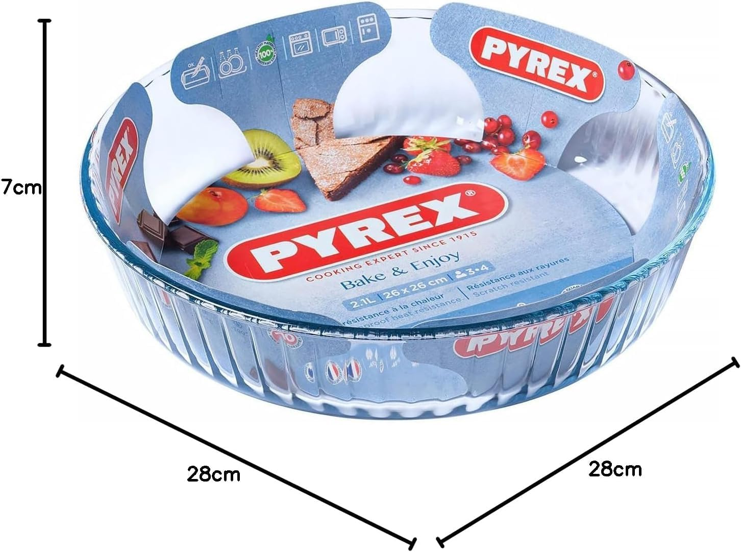 Pyrex Iconics Set of 2 Bakeware Dishes &ndash; Borosilicate Glass for Flawless Baking &ndash; Thermal Shock & Scratch Resistant &ndash; Ideal for Savoury or Sweet Dishes image number 5