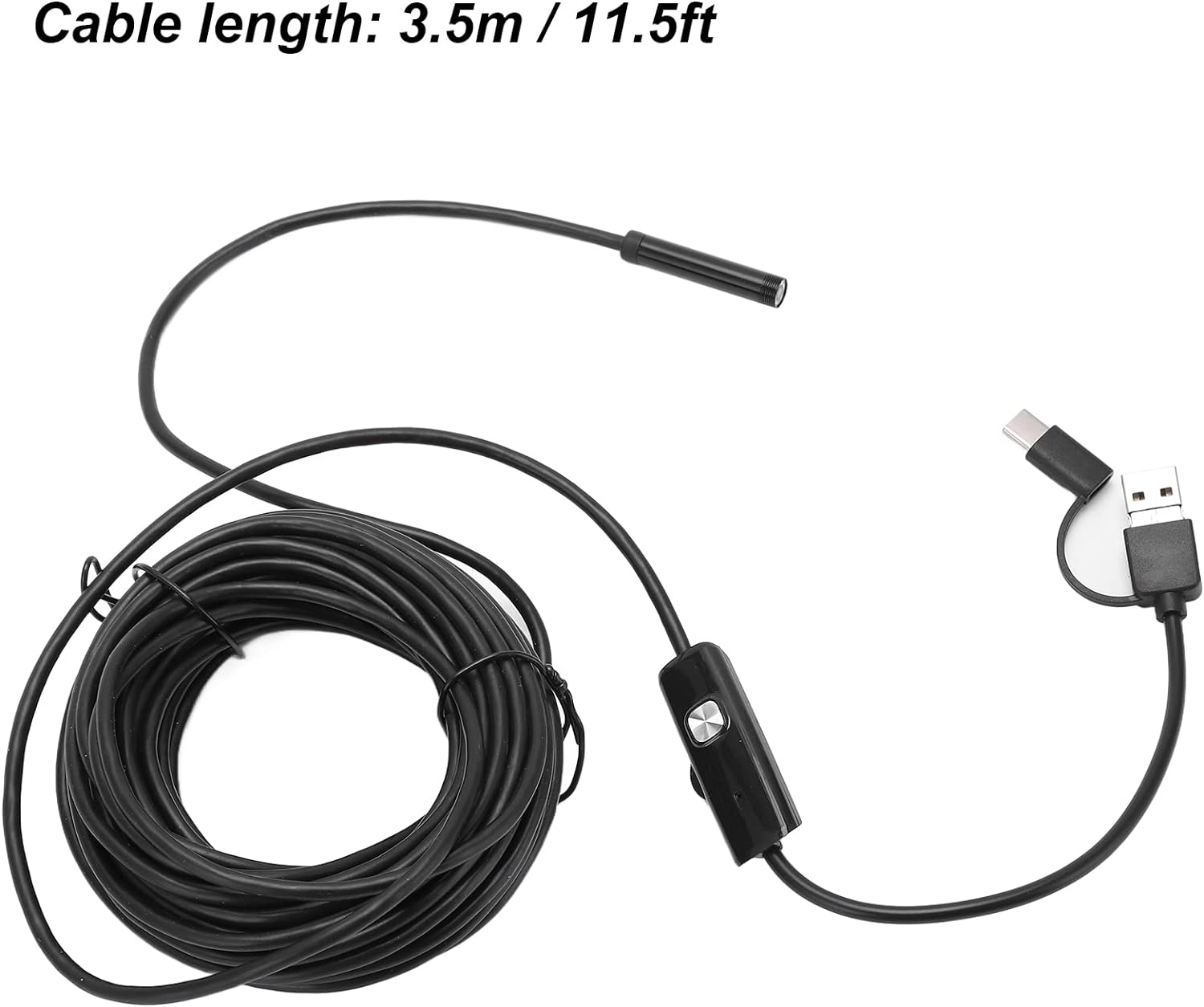 Huten Snake Camera, 7Mm 3 in 1 Endoscope, Black, USB, Waterproof, 640X480 Resolution image number 5
