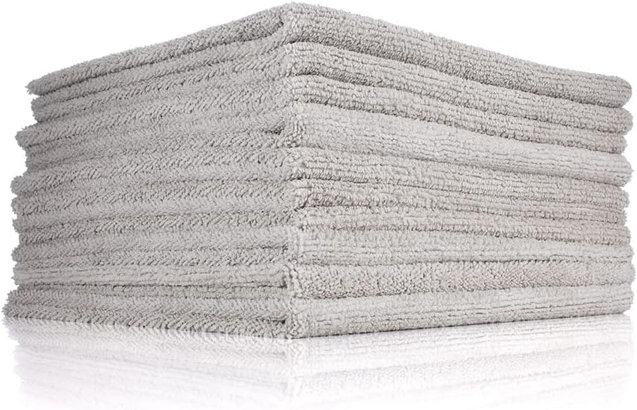 The Rag Company - Edgeless 300 - Microfiber Detailing Towels, Perfect for Removing Polishes, Sealants, and Glaze; Great for Interior Cleaning and Dirty Jobs; 300GSM, 16In X 16In, Ice Grey (10-Pack) image number 5