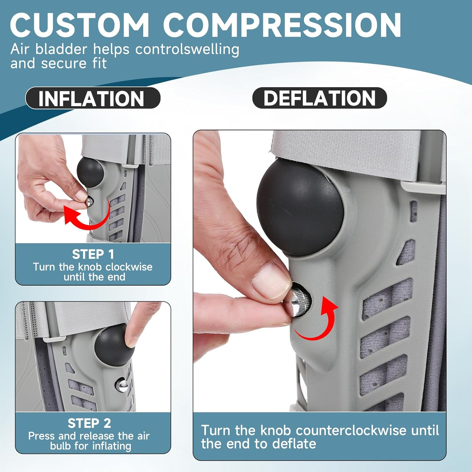 Mathgetin Air Cam Walker Fracture Boot, Tall Inflatable Walking Brace, Medical Orthopaedic Boot (L) image number 1