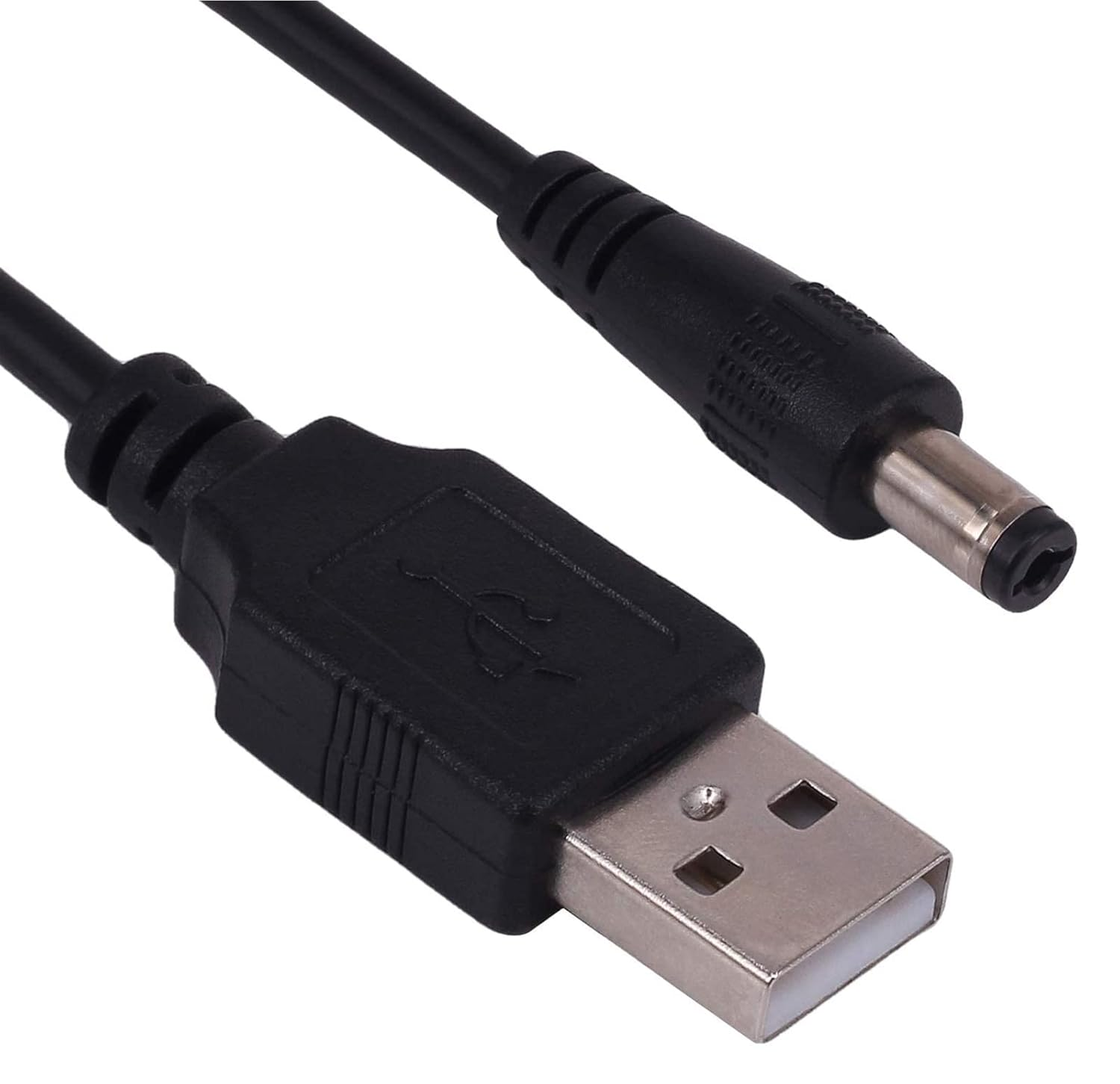JR Joyreap USB to DC Power Cord 4Ft 120Cm USB 2.0 a Type Male to DC 5.5 X 2.1Mm DC 5V Power Plug Connector Cable USB to 5V Power Charging Adapter (Black)