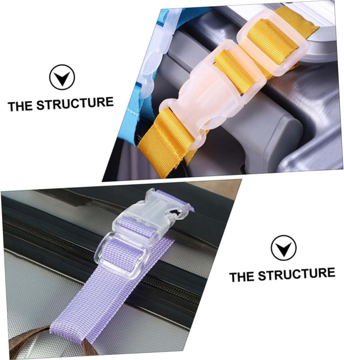 ROMISBABA 5Pcs Luggage Hanging Buckle Straps Baggage Straps Suitcase Fastening Belts Travel Accessories for Secure Carrying and Packing image number 4