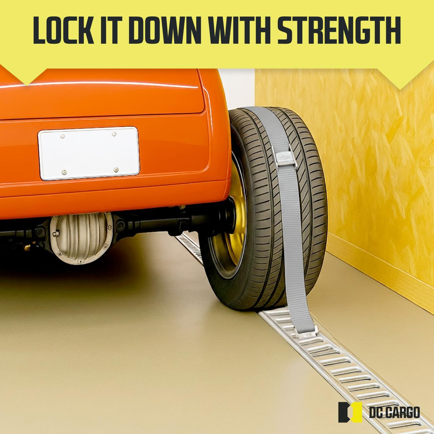 DC Cargo E-Track Cam Buckle Straps Cargo Tie-Downs, (Pack of 4) 2 X 16 Heavy Duty Grey Tie-Down Cam Buckle Straps, Strong Cam Buckle Strap, E-Track Spring Fittings, Tie down Motorcycle