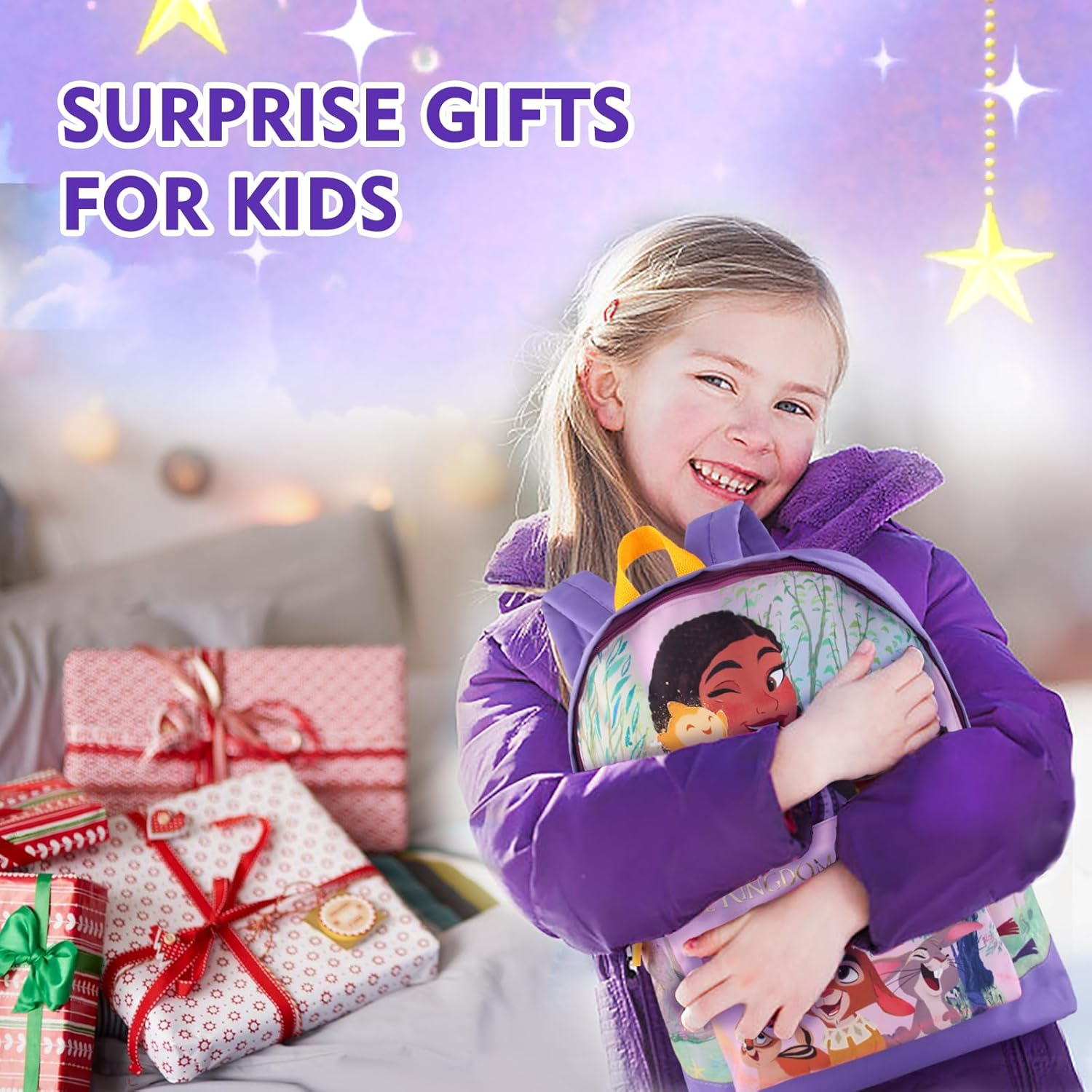 Discoball Kids Toddler Travel Backpack for Girls Boys, Primary Children Disney Wish School Bags for Girls Boys Nursery Cute Cartoon Backpacks, Travel School Bags for Girls Boys Gifts image number 2