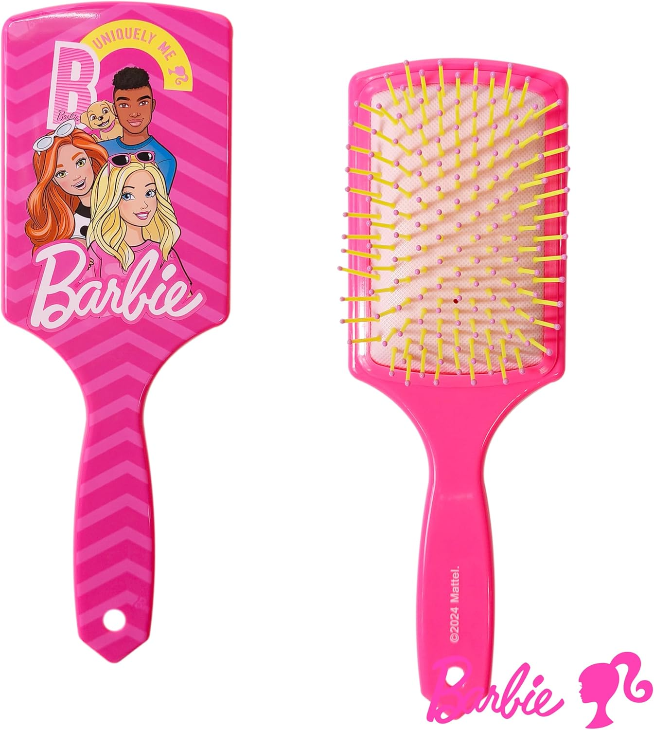 LUV HER Kids Hair Brush & Spa Headband Set for Girls - Features Barbie - Fun Grooming Kit for Detangling, Styling & Skincare - Soft & Stretchy One Size image number 4