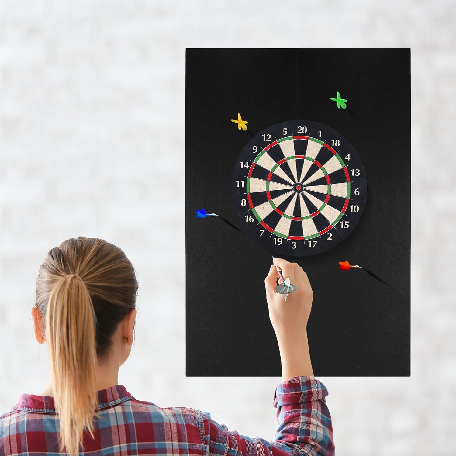 2 Pack Dart Board Wall Protector, Felt Wall Tiles, 90 X 30 X 0.9 Cm, Dart Board Surround Backboard