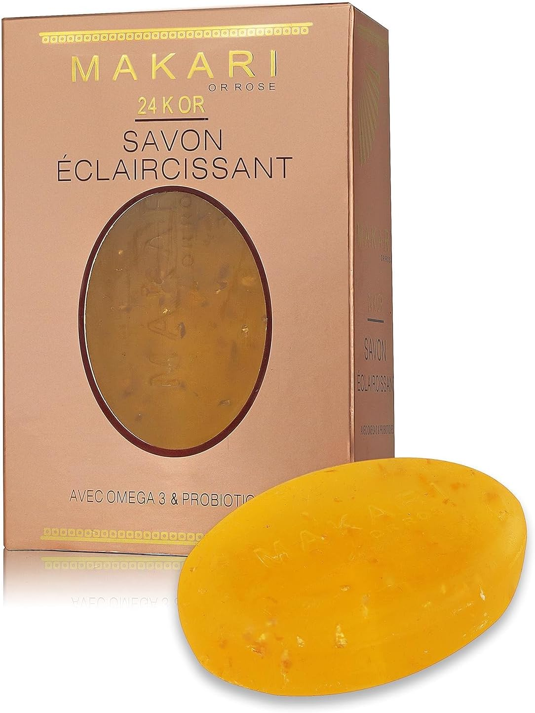 Makari 24K Gold Lightening Soap - with Omega 3 & Probiotic - Great for Removing Scars, Strech Marks, Dead Skin Cells and Rejuvenation Leaving the Skin Smooth