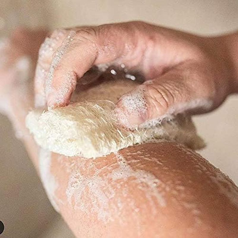 LOBO Natural Shower Loofah Sponges Large Whole Organic Luffa Exfoliating Sponge for Daily Bath Loofa Scrubbers Sponges SPA Beauty - 4 PCS image number 5