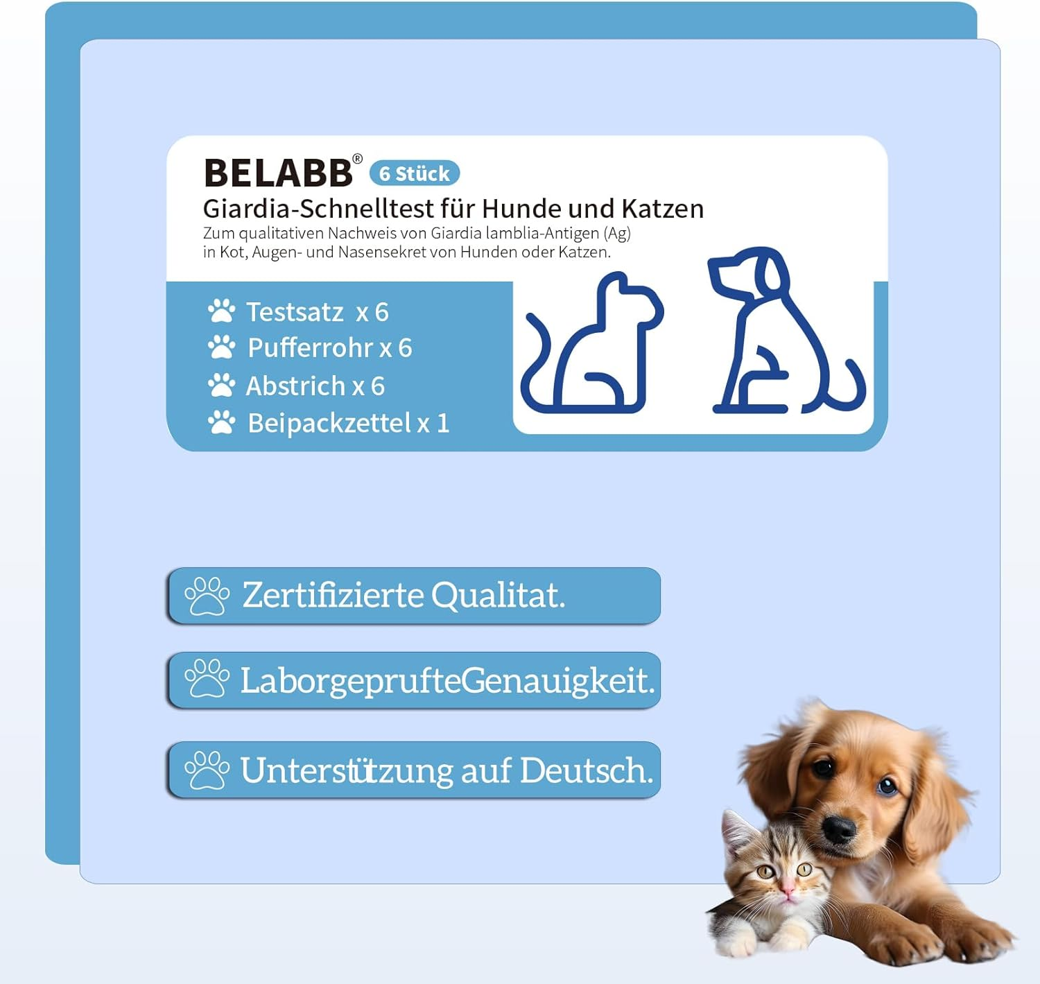 BELABB&reg; Giardien Test Dog & Cat Test Kits for Aquariums - Easy to Use, Quick Results, 6 Pieces image number 3