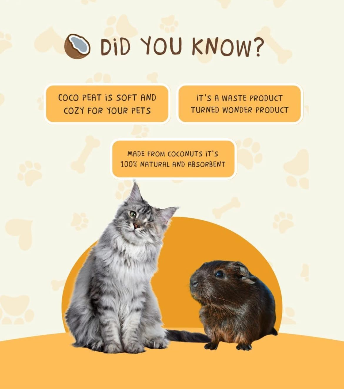 Happy Husk Eco-Friendly Coco Peat Pet Litter &ndash; 100% Coconut Fibre, Compostable & Odour-Controlling | Natural Cat Litter Loved by Cats, Rabbits & Small Pets (10L) image number 1