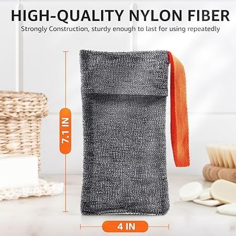 2PCS Soap Bags, Soap Savers and Bar Soap Pouch for Deep Exfoliating, Body Scrubber Shower Sponge, Exfoliating Soap Saver Bag for Bath, Premium Exfoliating Soap Bag, Soap Sock in Shower image number 4