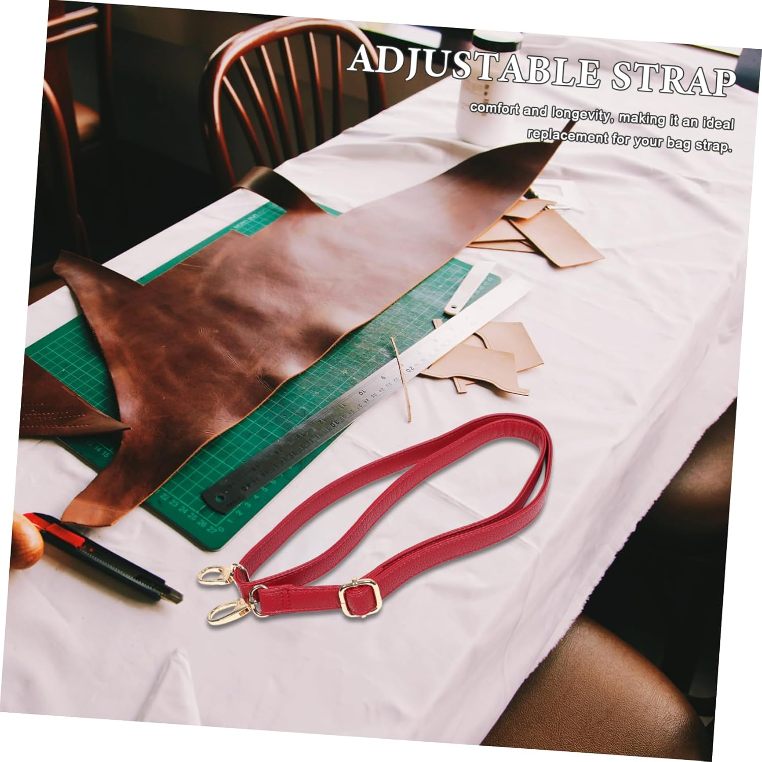 Shoulder Bag Strap Wallet Cross Body Bag Purse Handbag Accessories Bag Straps for Crossbody Bags Bag Belt Crossbody Bag Straps Bag Straps for Luggage Bag Shoulder Belt Pu Leather COSMEVIVI image number 3