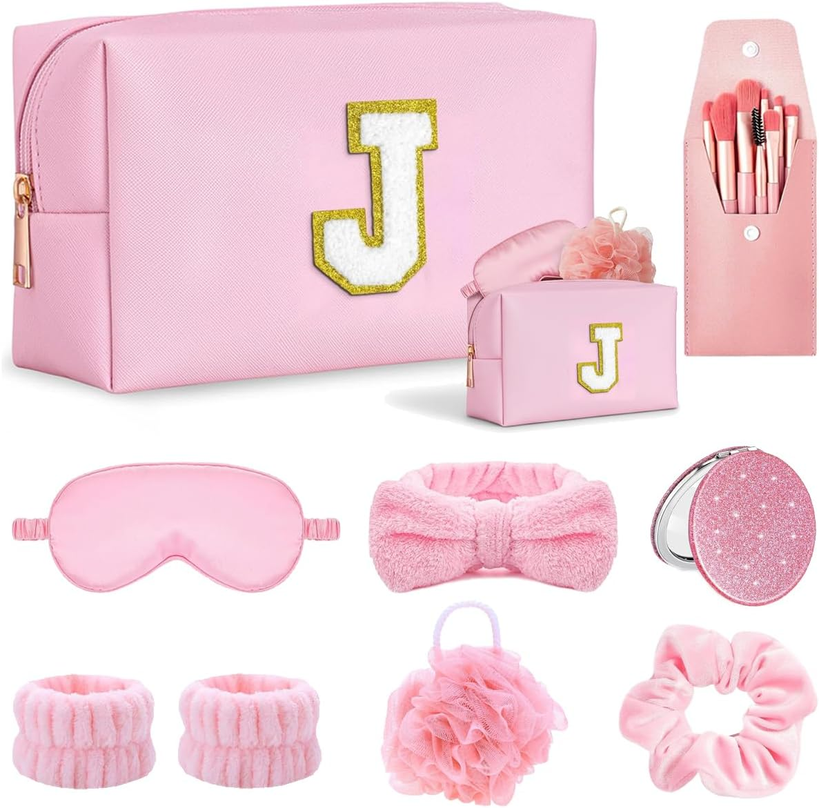 Tindisonka Elegant Spa Set for Women&ndash; All-In-One Kit with Makeup Brushes, Hair Scrunchies, Sleep Mask, Bath Bombs, Skincare & Makeup &ndash; Ideal Gift for Teens, Bridesmaids & More, A