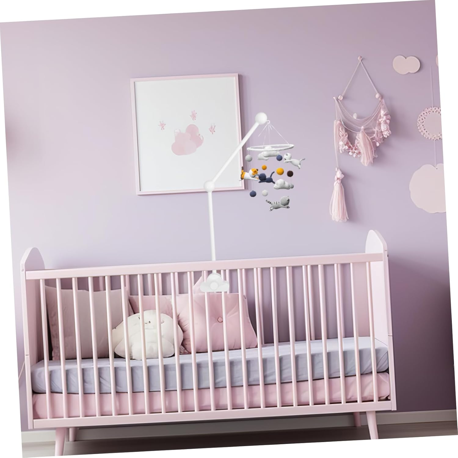 Wooden Crib Mobile Bracket Mobile Arm for Crib Bed Hanger Arm Holder Bell Support image number 5