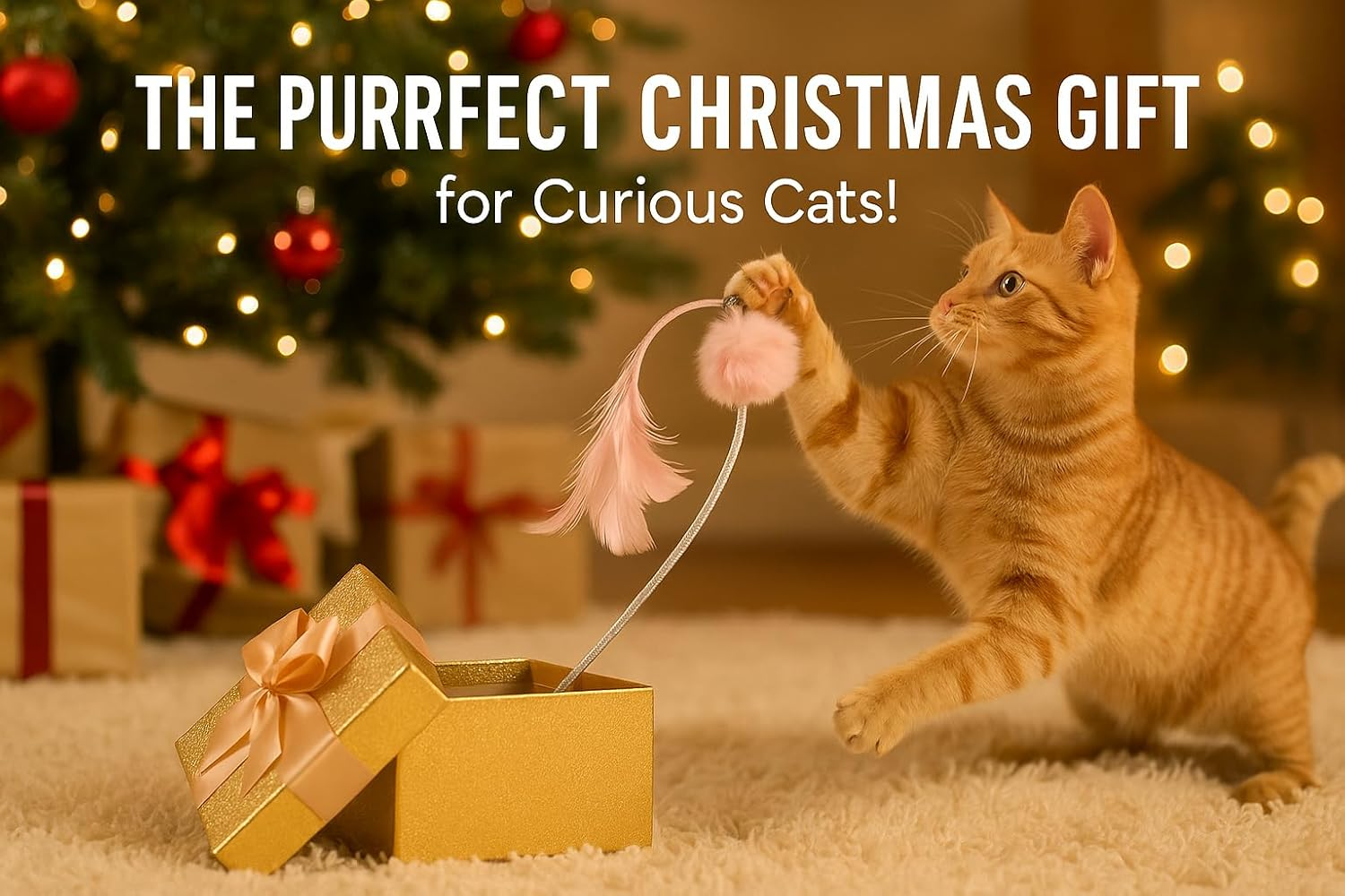 Flamingo KS Bovee Cat Fishing Pompom + Feather 40 X 12 X 25 Cm Assortment Display image number 1