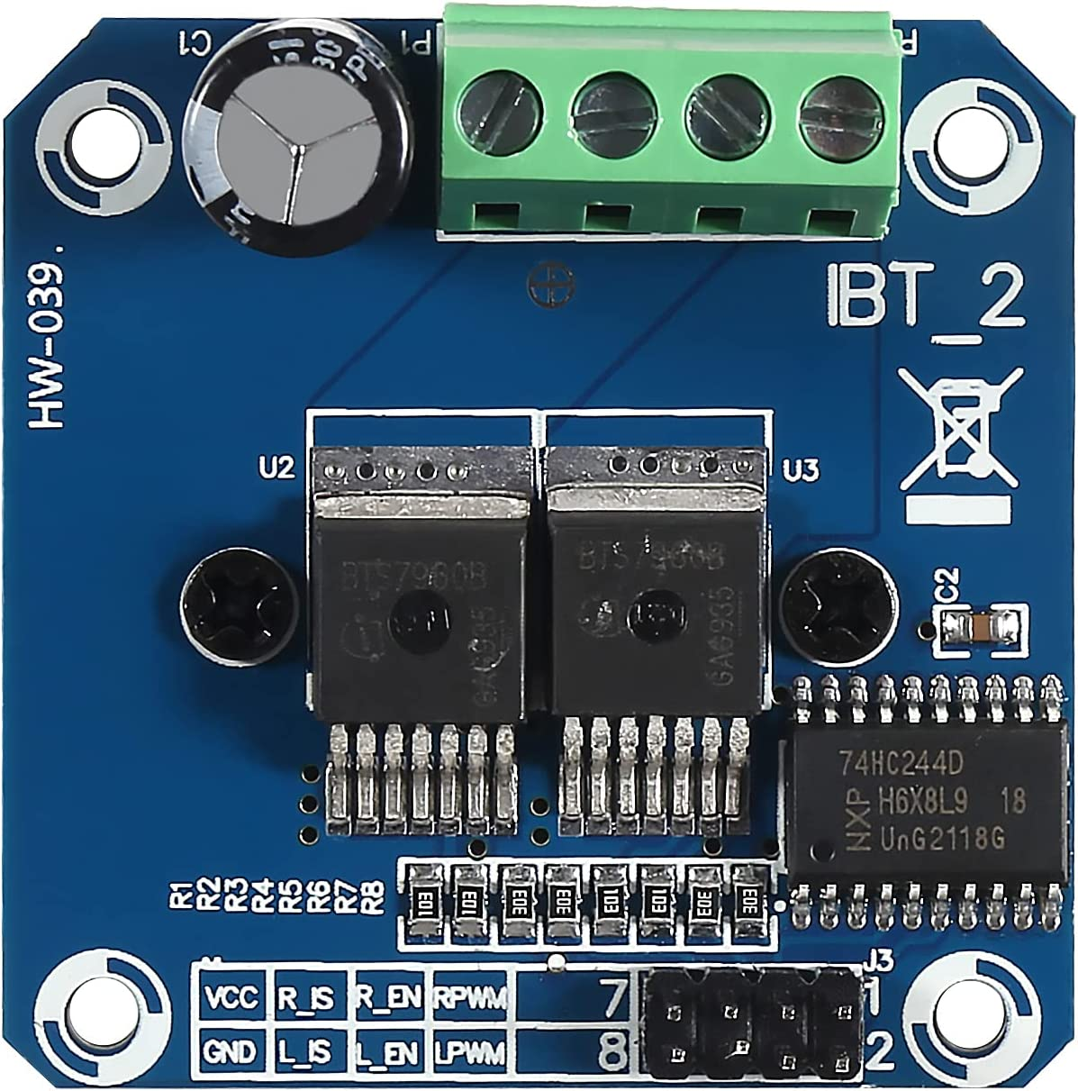 3Pcs BTS7960 43A H-Bridge High Power Motor Driver Module DIY Smart Car Current Diagnostic Current Limit image number 3