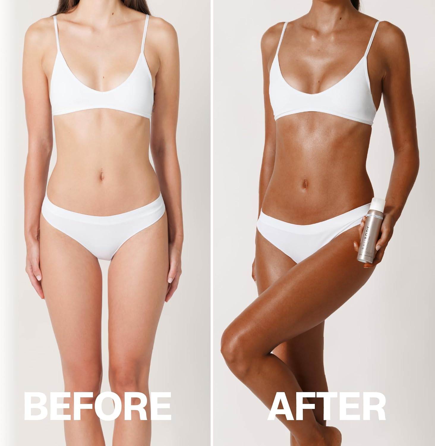 BALI BODY Instant Tan (Light to Medium & Medium to Dark) | This Lightweight Aerated Spray Evens Skin Tone, Blurs Blemishes and Covers Imperfections, Leaving the Skin Looking Tanned and Airbrushed In image number 6