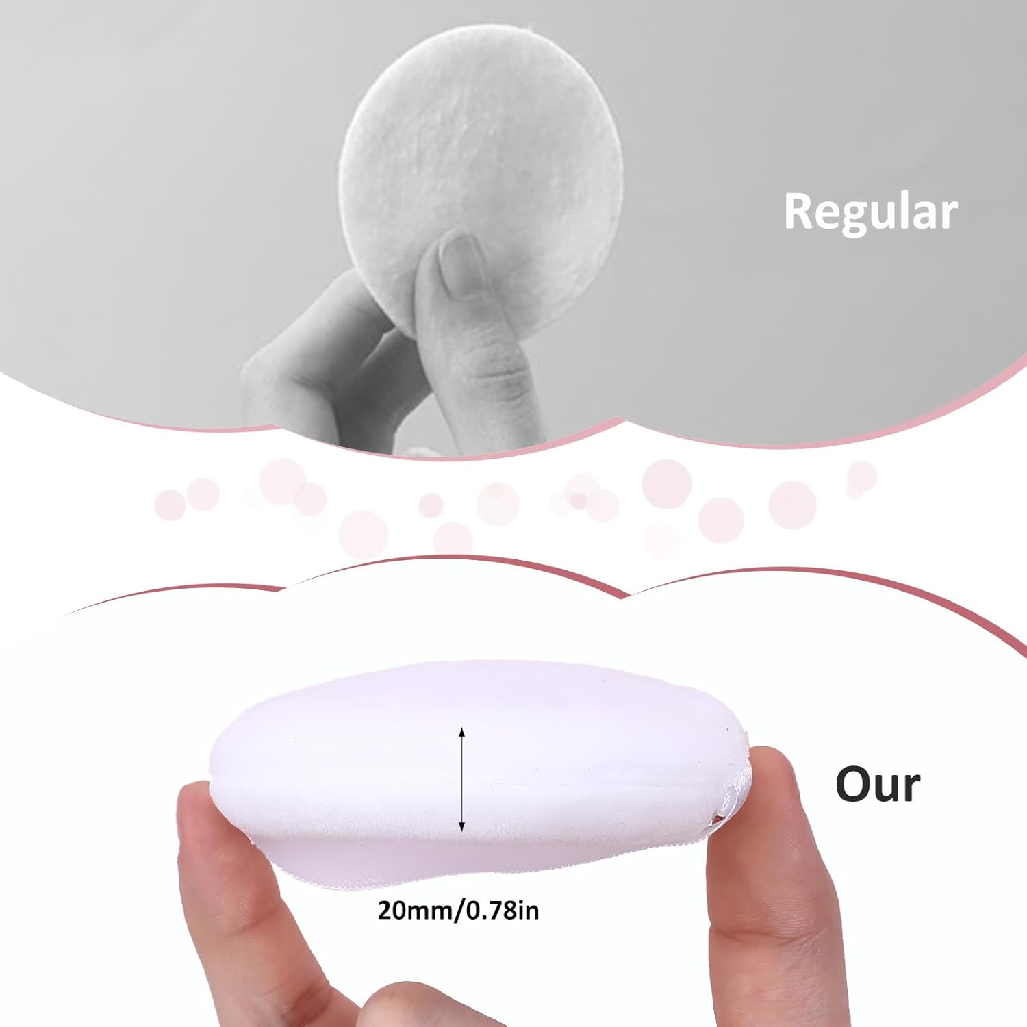 Pack of 6 8 Cm round Powder Puffs, Large Velour Face Body Powder Puffs, Loose Powder Puffs, Ultra Soft, Washable, Reusable Cotton Powder Puff, Body Powder Puffs, for Wet Dry Make up Tool image number 4