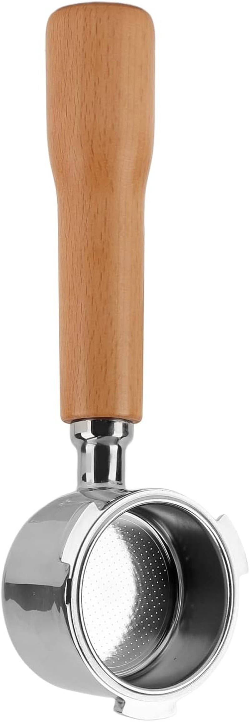 51Mm Espresso Portafilter, Bottomless Portafilter Filter Basket Coffee with Stainless Steel and Walnut Handle, Solid Wood Handle, Easy to Use, Unique (C1 Beech)