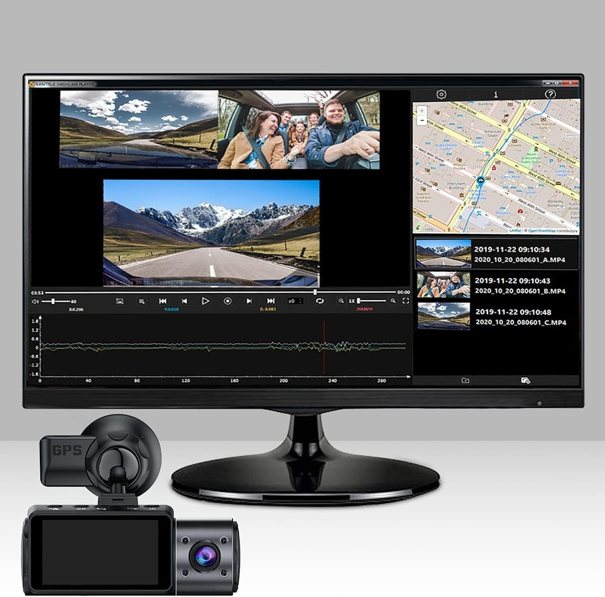 Vantrue N4 /N2S/X4S Dash Cam GPS Receiver Module Type C USB Port Car Suction Cup Mount for Windows