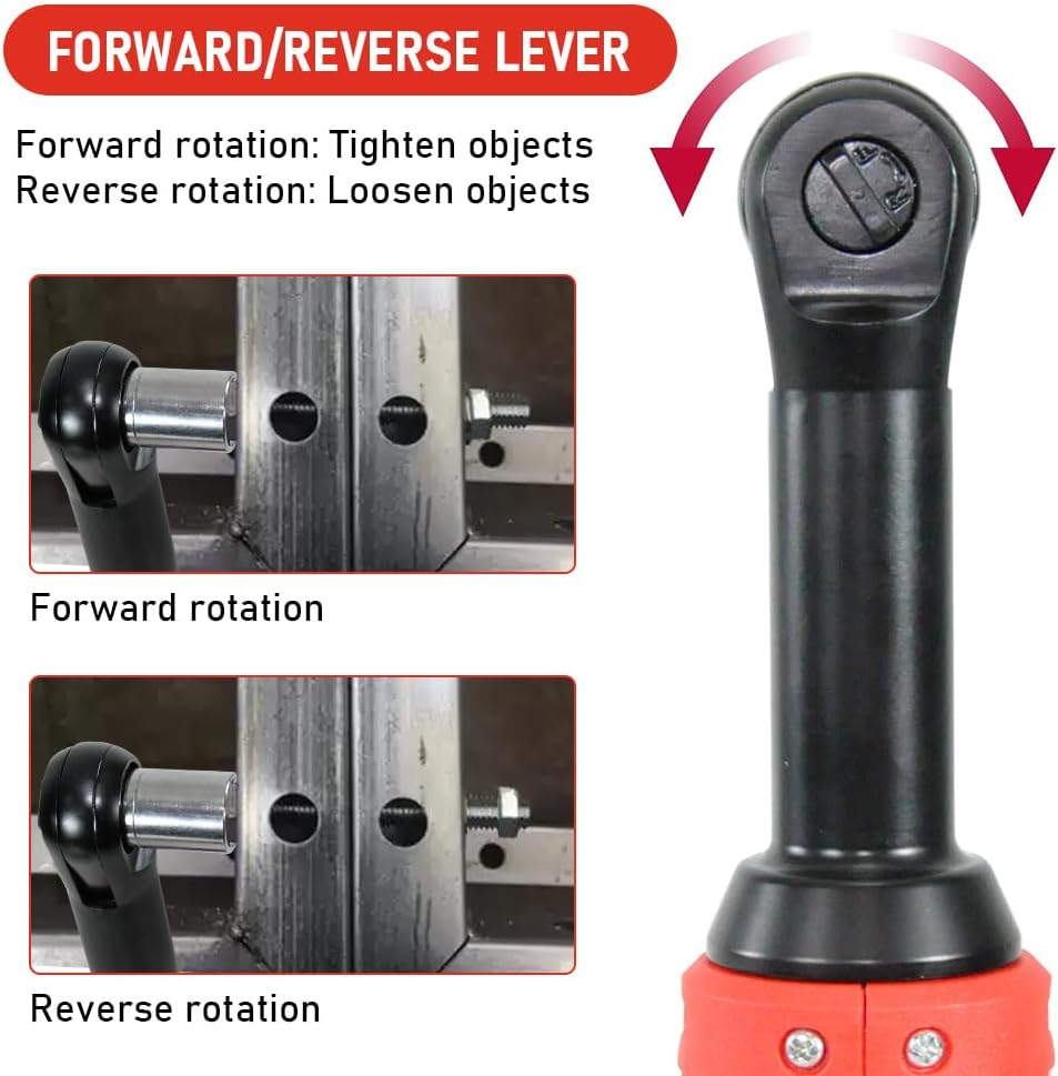 ALSTON Cordless Electric Ratchet Wrench Set 12V Power Electric Ratchet Wrench 3/8Inch 400 RPM Variable Speed with Sockets Two 2000Mah Batteries and Charger image number 4