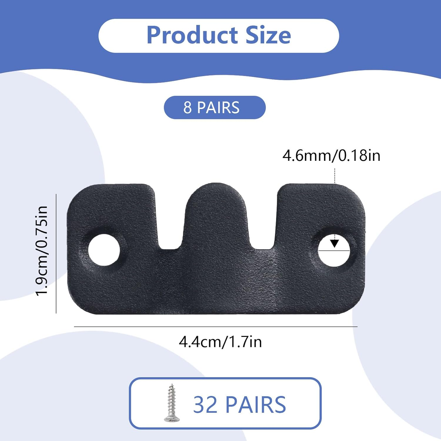 16 PCS Interlocking Flush Mount Bracket Black Stainless Steel Picture Hangers Heavy Duty Headboard Hangers for Wall, Wall Mounting Hardware (Black) image number 1