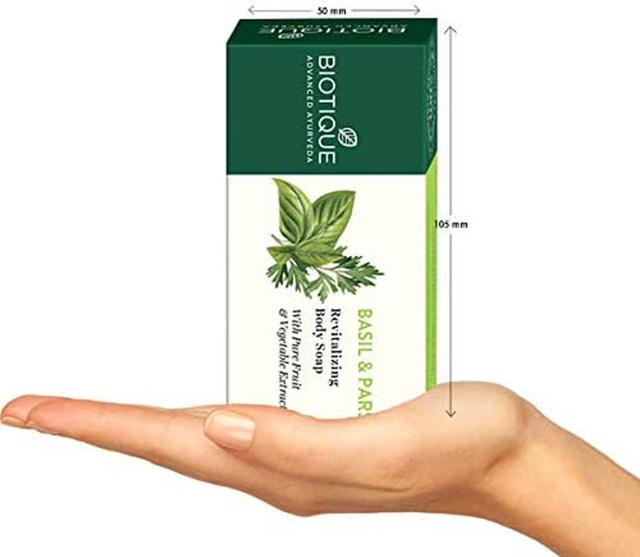 Biotique Bio Basil & Parsley Revitalising Body Soap with Pure Fruit & Vegetable Extracts 150 Gm