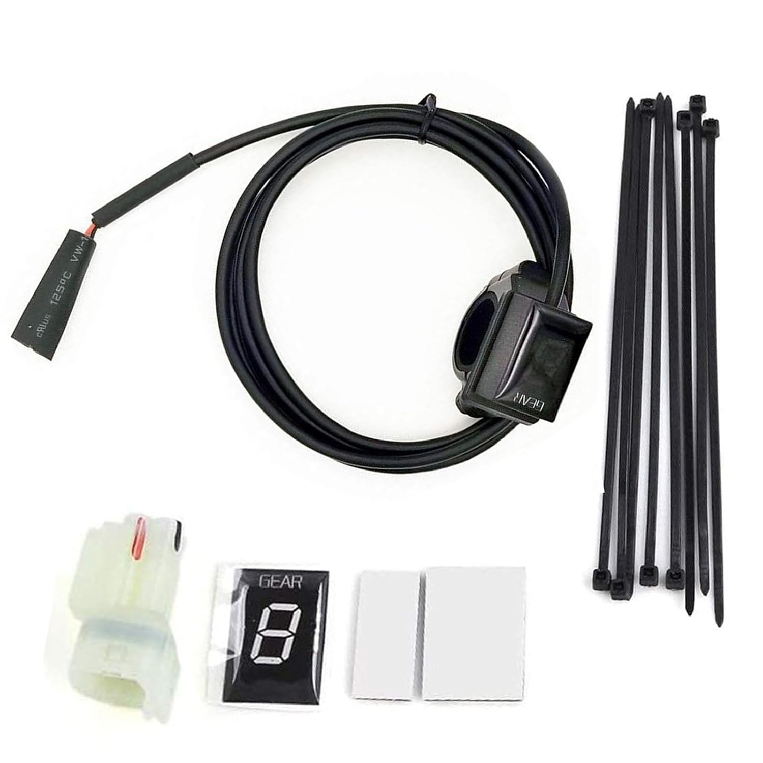 Motorcycle Gear Indicator Compatible with Honda with Holder Bracket,Waterproof LED Digital Display Speedometer Shift Lever Sensors Plug & Play (Red) - Blue image number 7