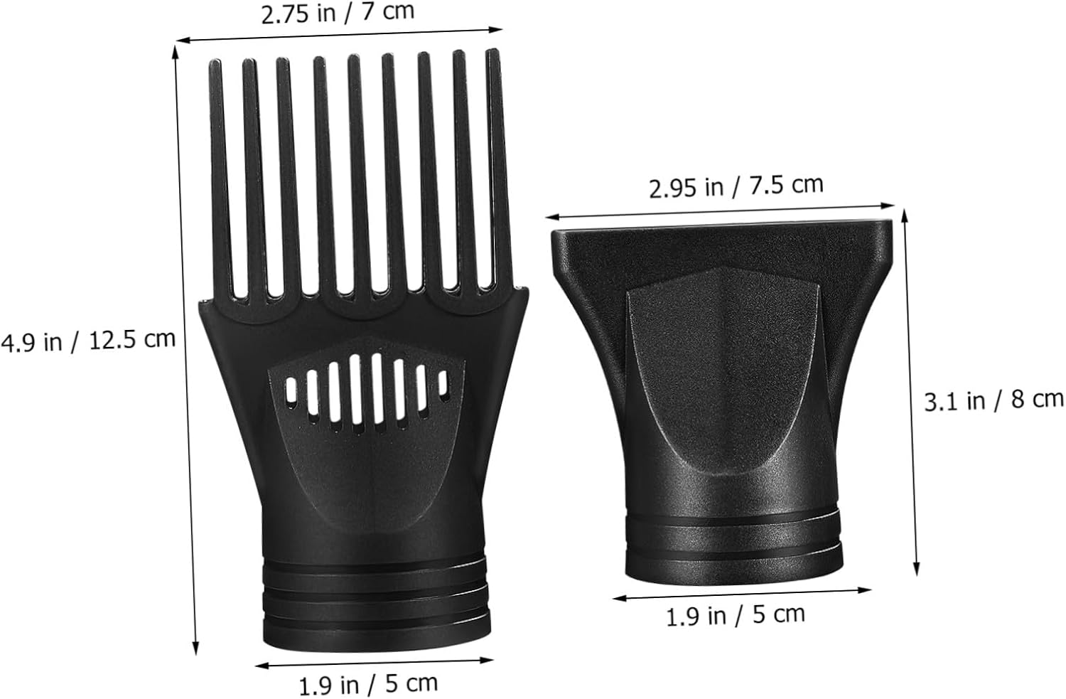 LABRIMP 2 Pcs Hair Dryer Attachments Professional Plastic Nozzle Comb Diffuser for Versatile Styling Easy Detangling Compatible with Models Suitable for Straight Curly Hair image number 2