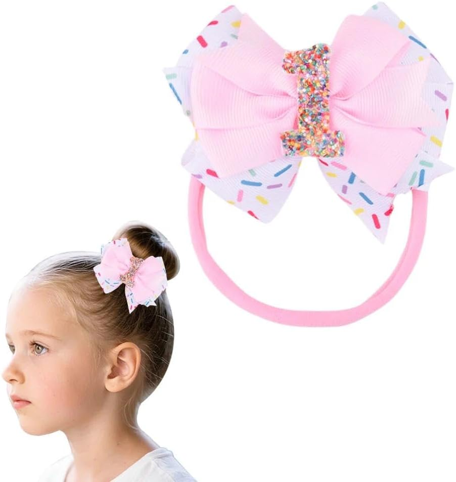 Ice Cream Birthday Hair Bow Clips Sprinkle 3Rd Birthday Girl Hair Bows for Happy Bday Party Favors Glitter Bows Side Clip for 3 Years Old Girls Kids