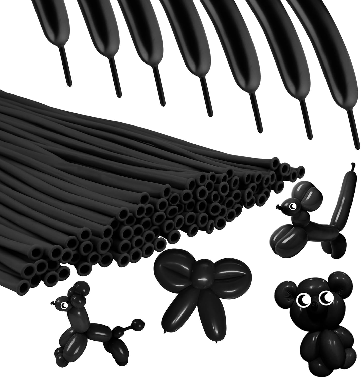 260 Balloons, 100 PCS Mix Color Long Balloons, Twisting Animal Balloons Magic Balloons Clear Long Skinny Latex Balloons Clown Balloon Long Balloon Animals Shape for Birthday Party Decoration Balloon