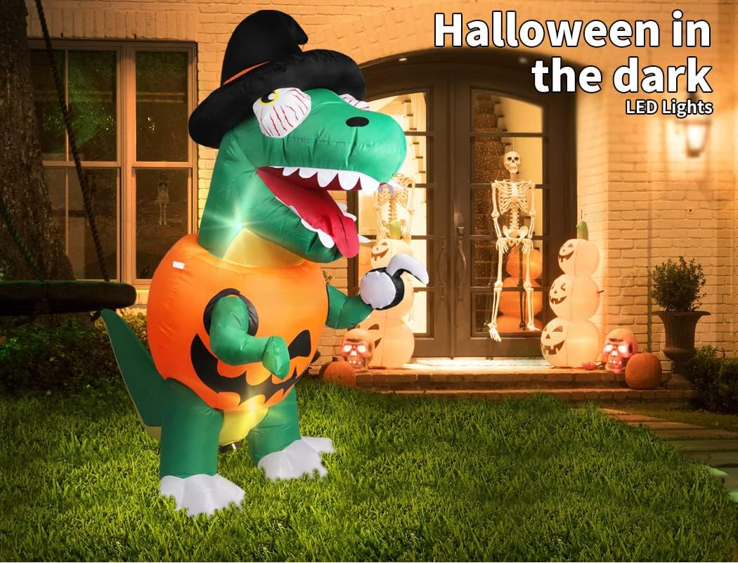 Halloween Decorations Inflatable Party Pumpkin Led Lights Kid Ghost Dinosaur image number 1
