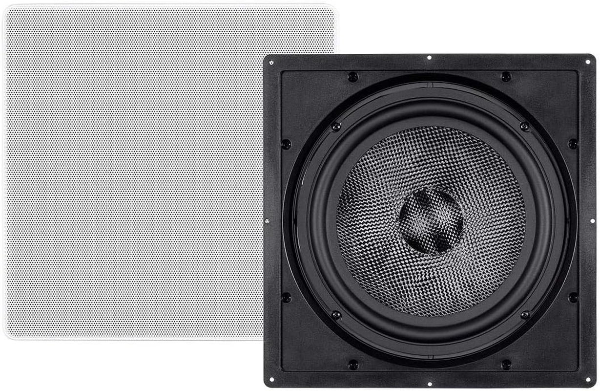 Monoprice 3-Way Carbon Fiber In-Wall Speakers - 6.5 Inch (Pair) with Magnetic Grille - Alpha Series image number 2