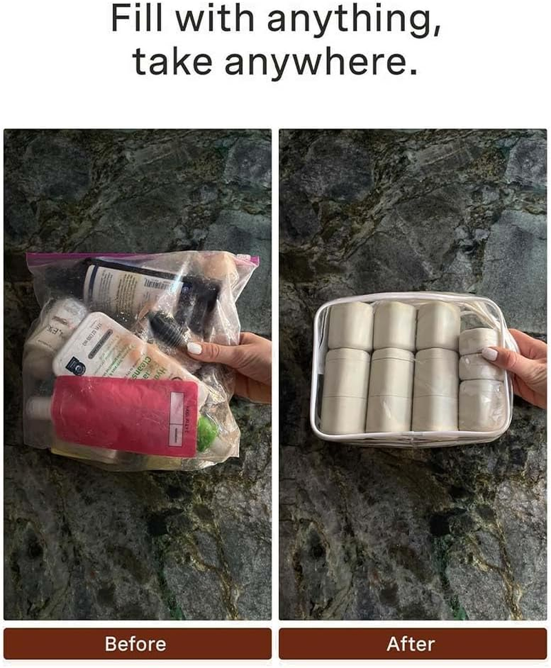 Baishengshili 3-Pack Magnetic Travel Containers for Toiletries, Leakproof Wide Mouth Refillable Bottles for Shampoo, Conditioner, Lotion and Cleanser (6.2 Oz, Roseate) image number 5