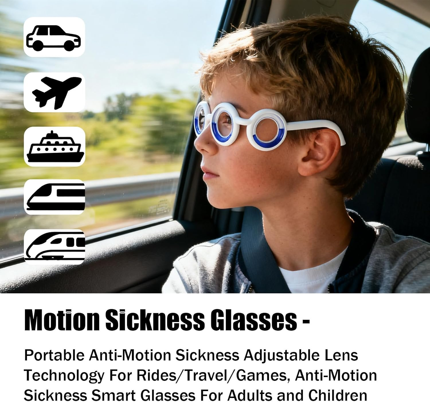 Motion Sickness Glasses, Portable Motion Sickness Glasses, Lens-Free Liquid Glasses, Suitable for Dizziness Caused by Motion Sickness, Seasickness, and Movement in Adults and Children. image number 2