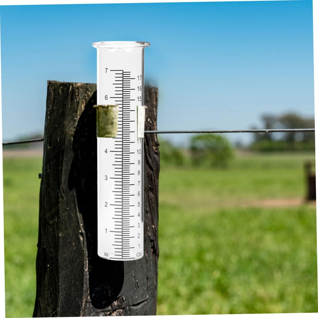 Kisangel 4Pcs Transparent Glass Rain Measuring Tubes with Clear Scale Accurate Rain Gauge Tools for Garden Lawn Home Outdoor Precipitation Collectors for Plant Moisture Monitoring image number 1