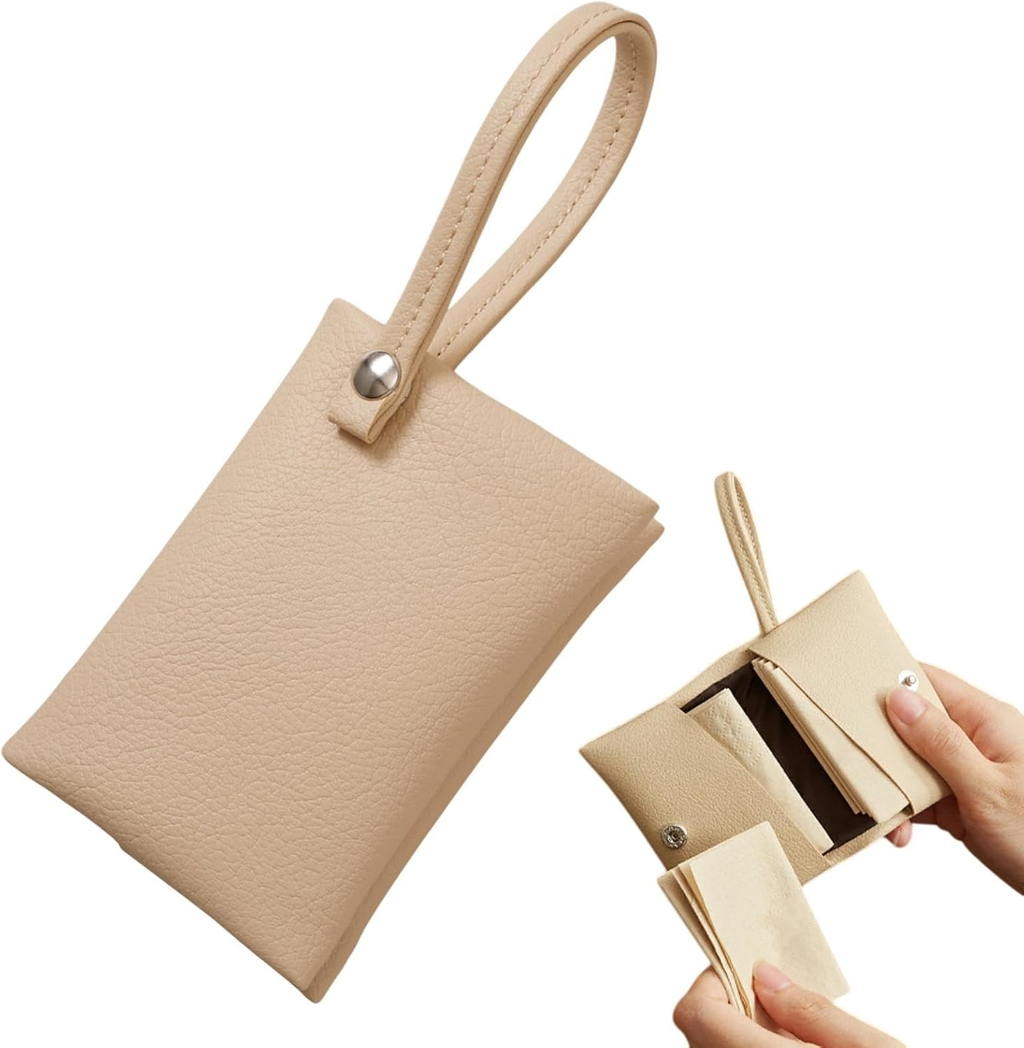 Purse Tissue Holder, Pocket Tissue Holder - Fashionable Waterproof Napkin Storage Bag - Outdoor Storage Supplies for Travel - Black image number 5