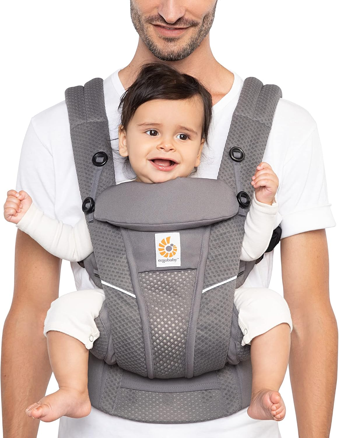 Ergobaby Omni Breeze All Carry Positions Breathable Mesh Baby Carrier Newborn to Toddler with Enhanced Lumbar Support & Airflow (7-45 Lb), Graphite Grey image number 3