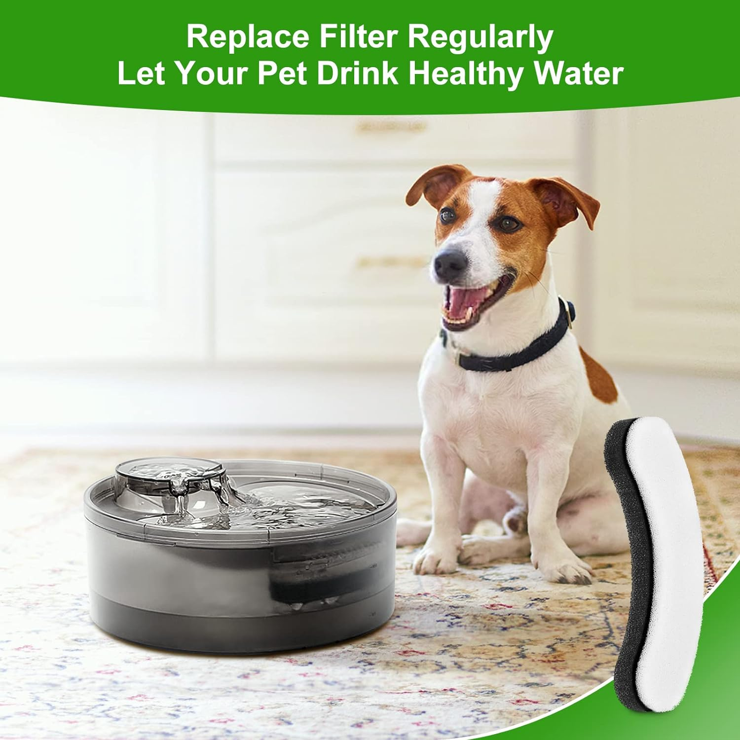 8 Pack Replacement Filters for DF10 & DF30 Automatic Pet Water Dispenser, BFLICROY Dog Water Filter Replacement, Carbon Cat Water Fountain Filters, Triple Filtration Pet Fountain Filters image number 4