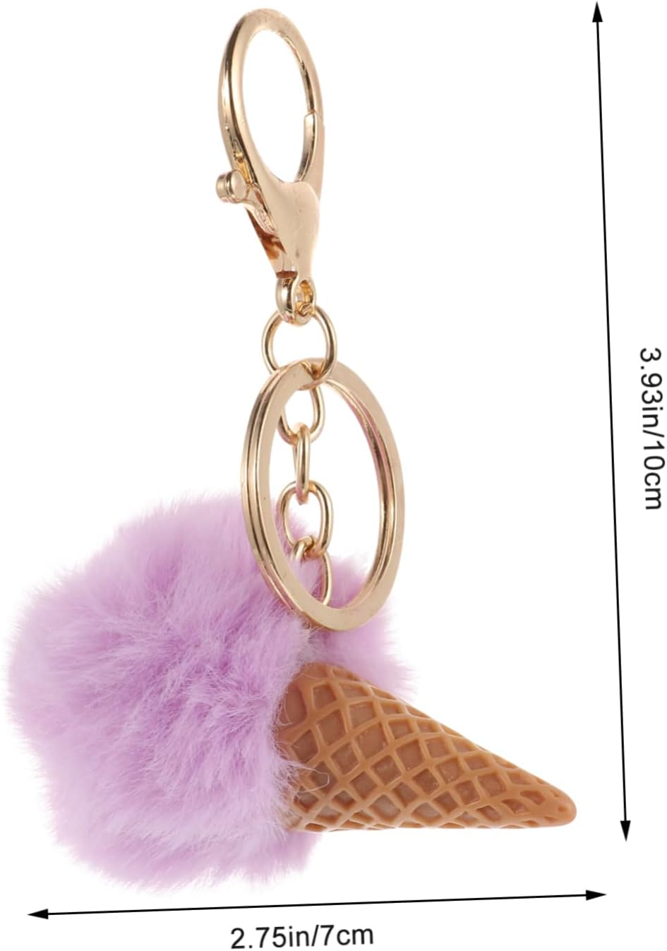 WESIEVYA 3Pcs Adorable Plush Ice Cream Keychain Cute Keyring for Keys Bags Backpacks Hanging Pendants for Women and Boys and Girls image number 6