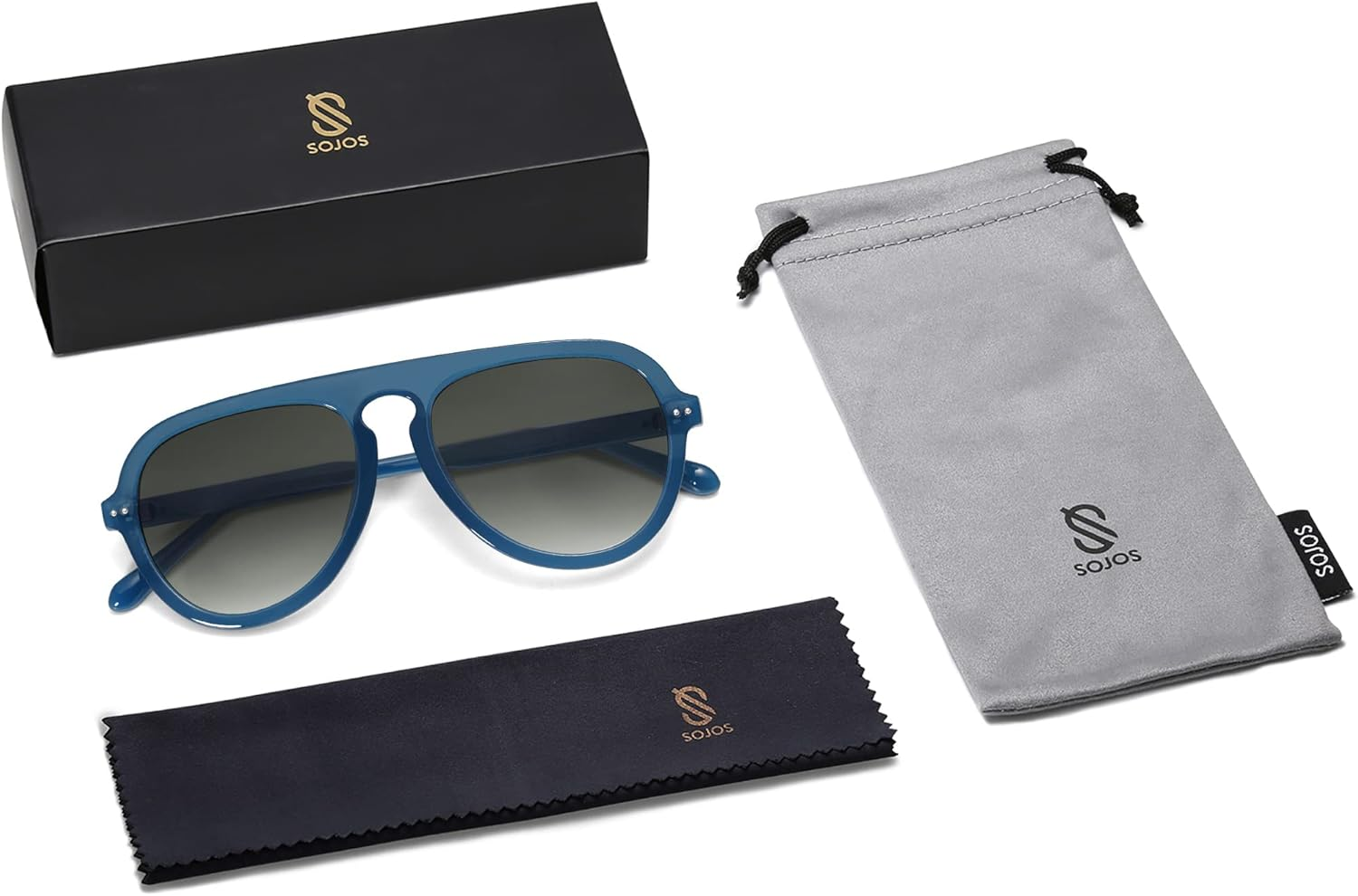 SOJOS Retro Aviator Sunglasses Womens Mens Vintage Plastic Frame Shades Lentes De Sol Para Mujer SJ2255 image number 6