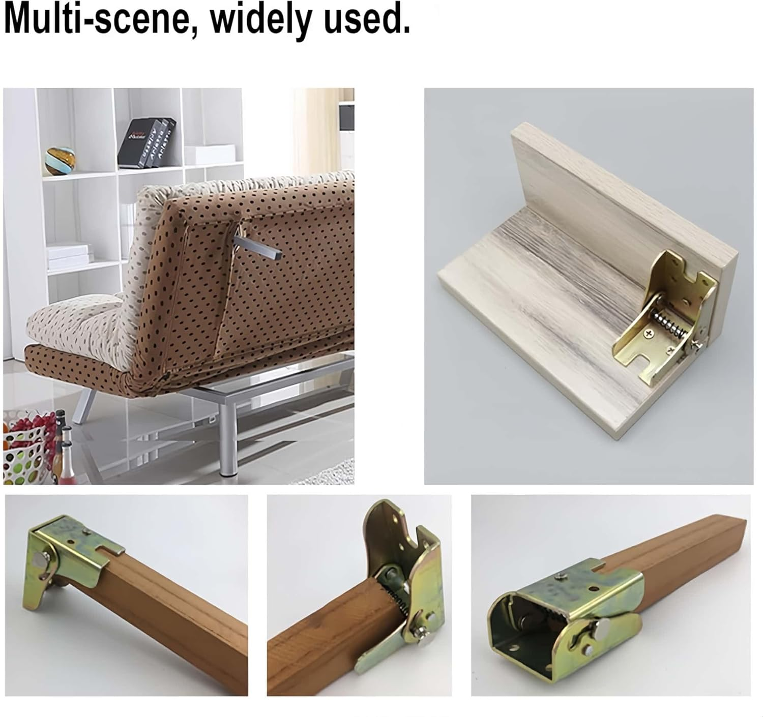 4 Pack Folding Table Legs Hinge Bracket, Self Locking 90 Degree Foldable Table Bracket Heavy Duty Hinges for Folding Table Workbench Bed Legs image number 1