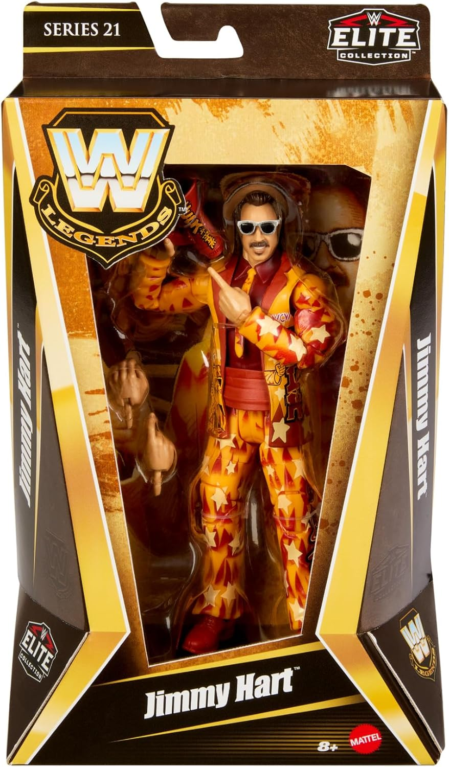 Fisher-Price Mattel WWE Elite Jimmy Hart Legends Action Figure with Accessory, HVF58