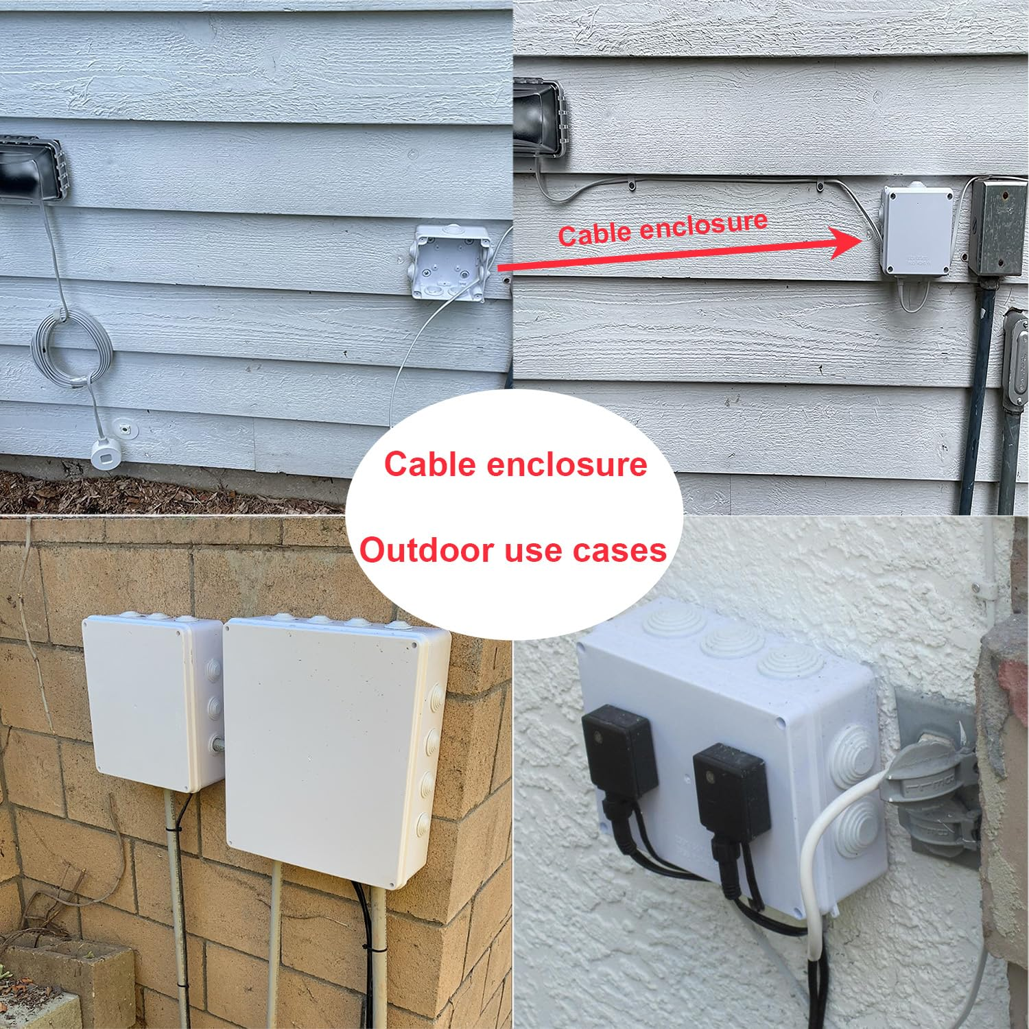 Guangstar Waterproof/Bugproof IP65 Universal Reserved Holes Electrical Junction Box, ABS Plastic Indoor/Outdoor Electrical Project Enclosure, White, 1 Pack(400X350X120Mm) image number 1