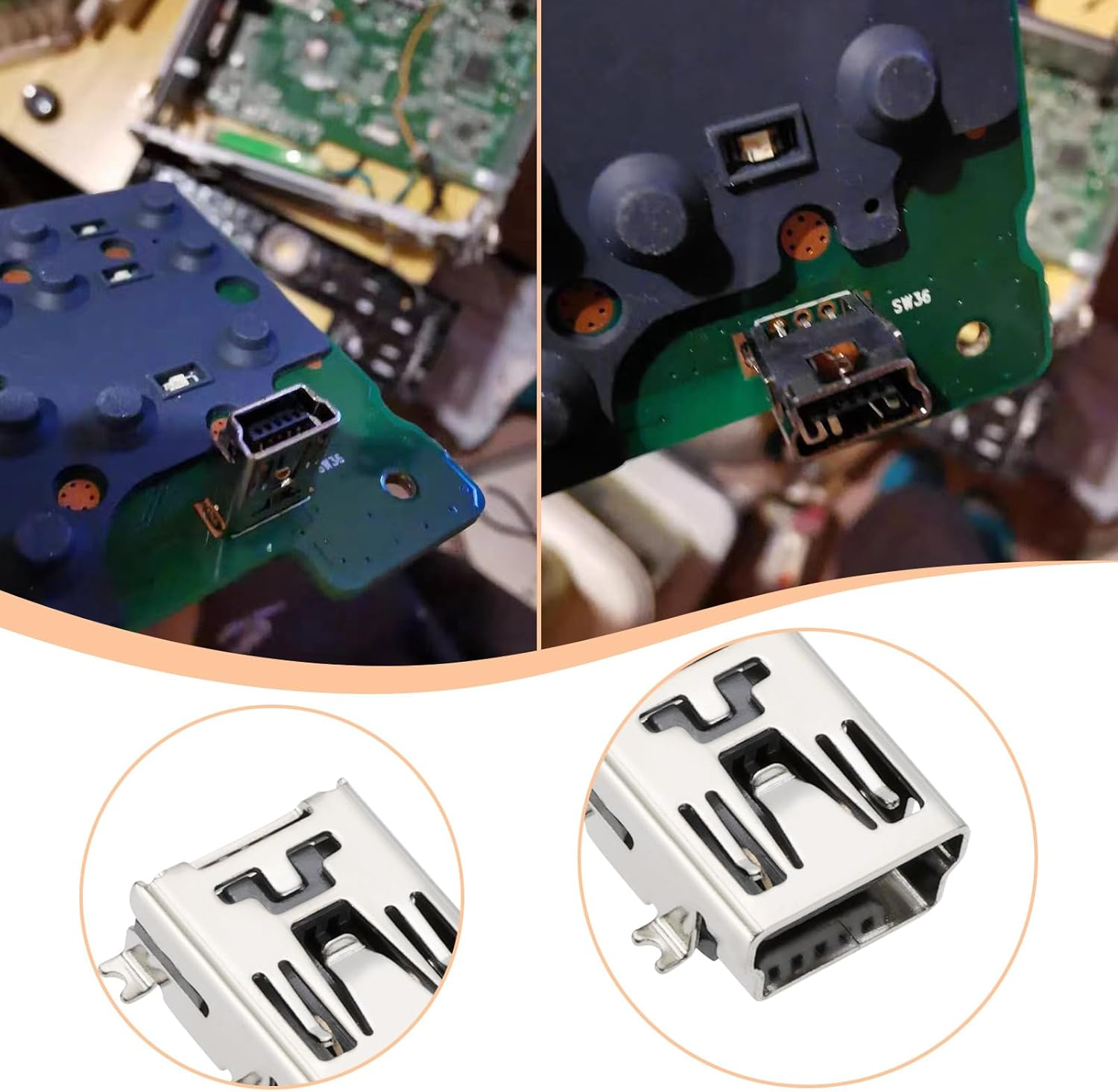 Create Idea 20Pcs USB Type B Female Port 5Pin Mini Connector SMD SMT PCB Socket Jack for Computer Mobile Phone MP3 and Tablet Repair image number 2