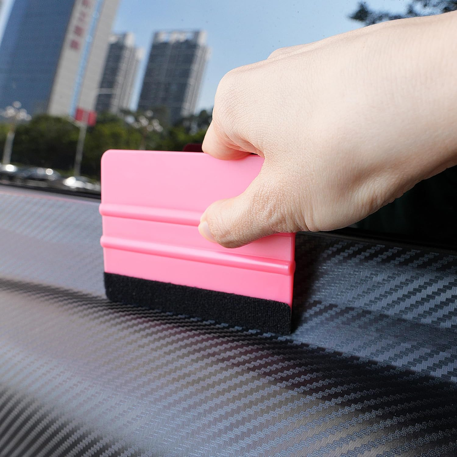 Umaki 8.3Inch Large Vinyl Wrapping Felt Squeegee with 4Inch Vinyl Squeegee Applicator for Fastly Installing Vehicle Tinting Film Graphic or Wallpaper, Finish Smoothing/Cleaning Work, 3Pack image number 3